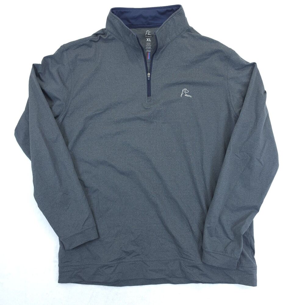 Rhoback Men's 1/4 Zip Mock Neck Long Sleeve Polyester Pullover Gray XL